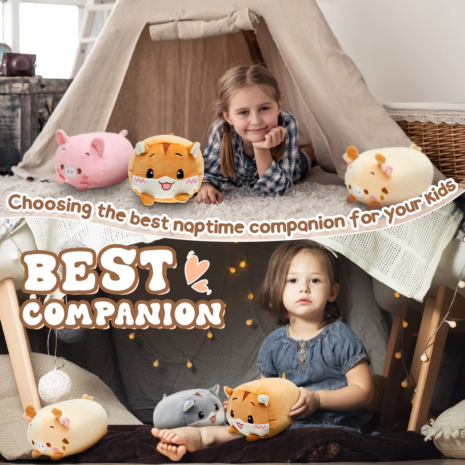 Leitee 9pcs deer plush toy ideal for cozy reading time.
