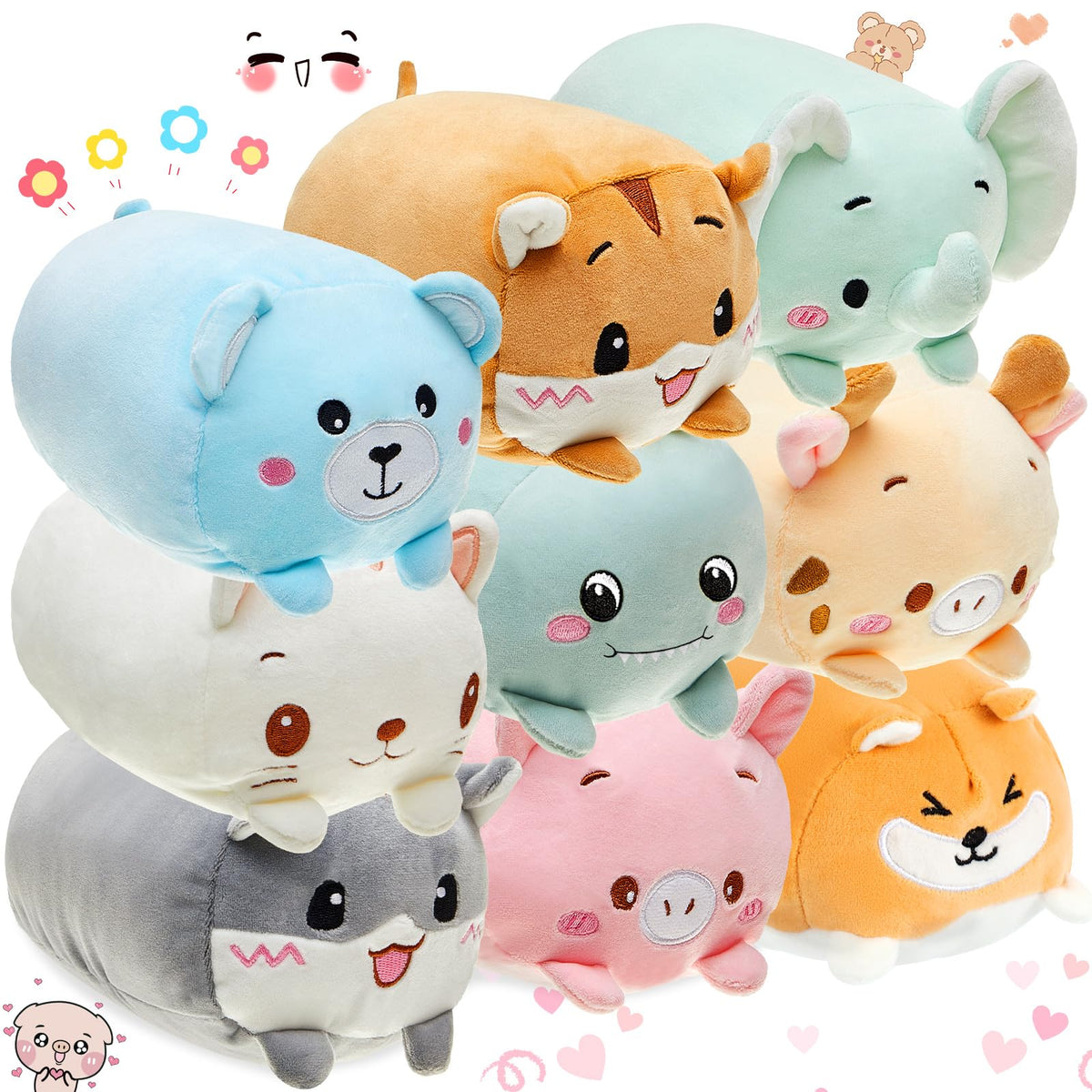Leitee 9pcs panda plush toy offers soft hugging comfort for kids.