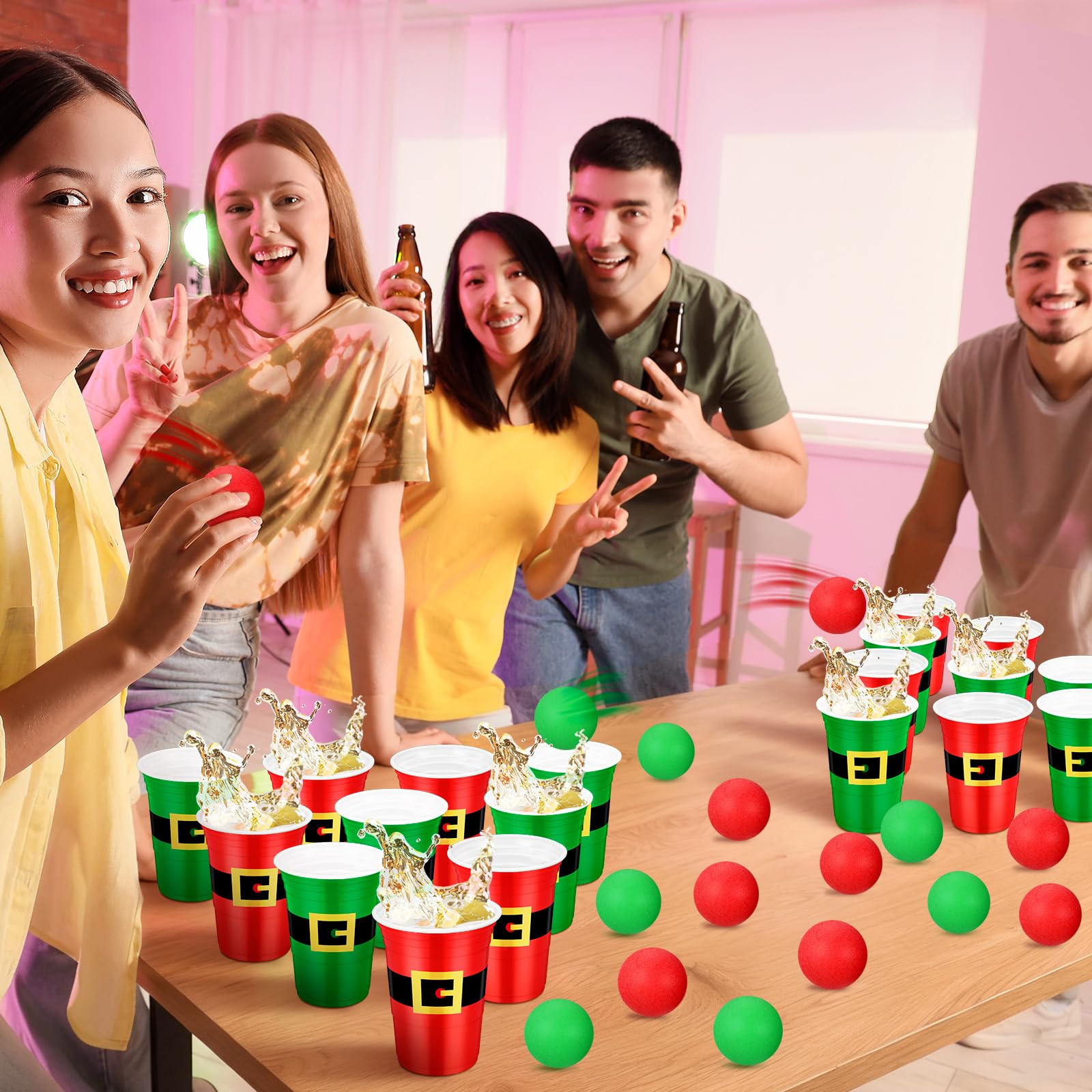 Leitee durable plastic Christmas cups for repeated use