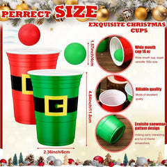 Leitee red and green cups for holiday serving and decor