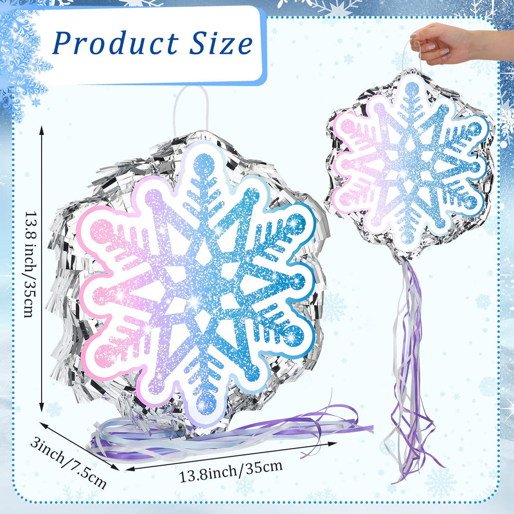 Leitee Snowflake Pinata close-up, vibrant ribbons add festive flair.