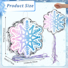 Leitee Snowflake Pinata close-up, vibrant ribbons add festive flair.