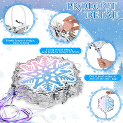 Leitee Snowflake Pinata hanging setup for Christmas party games.