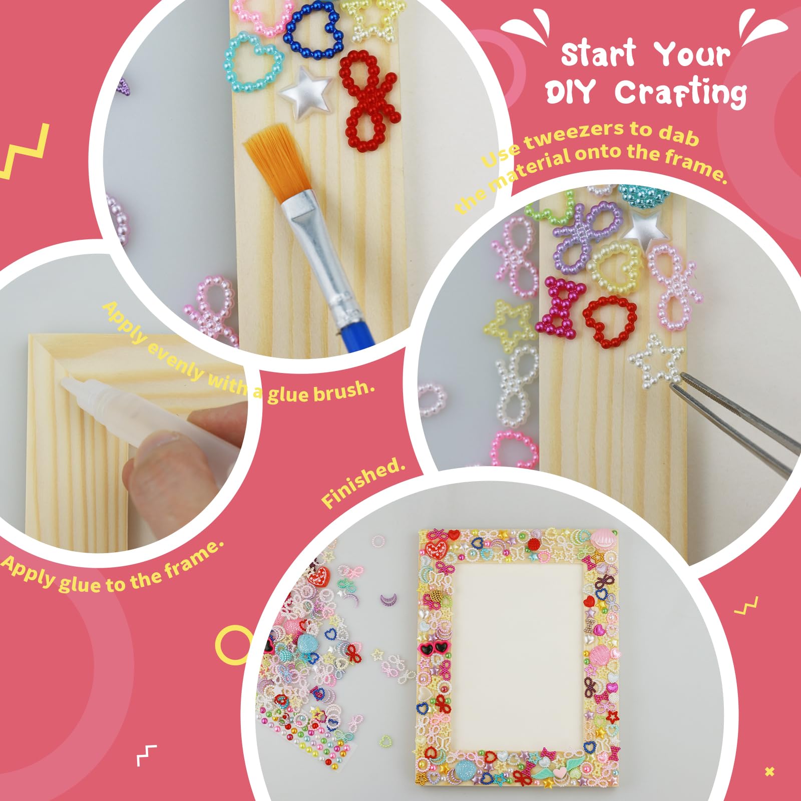 LEJITEKK craft tweezers help place tiny mosaic pieces accurately