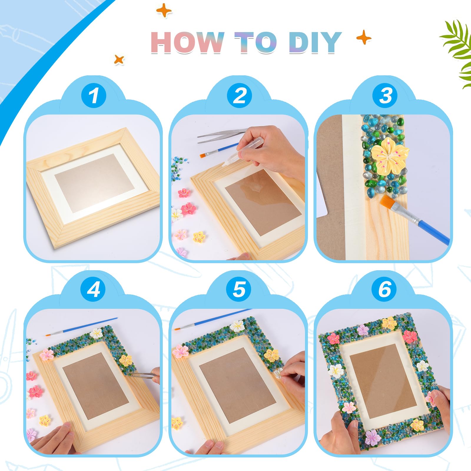 LEJITEKK flower decorations provide colorful accents for personalized frames.