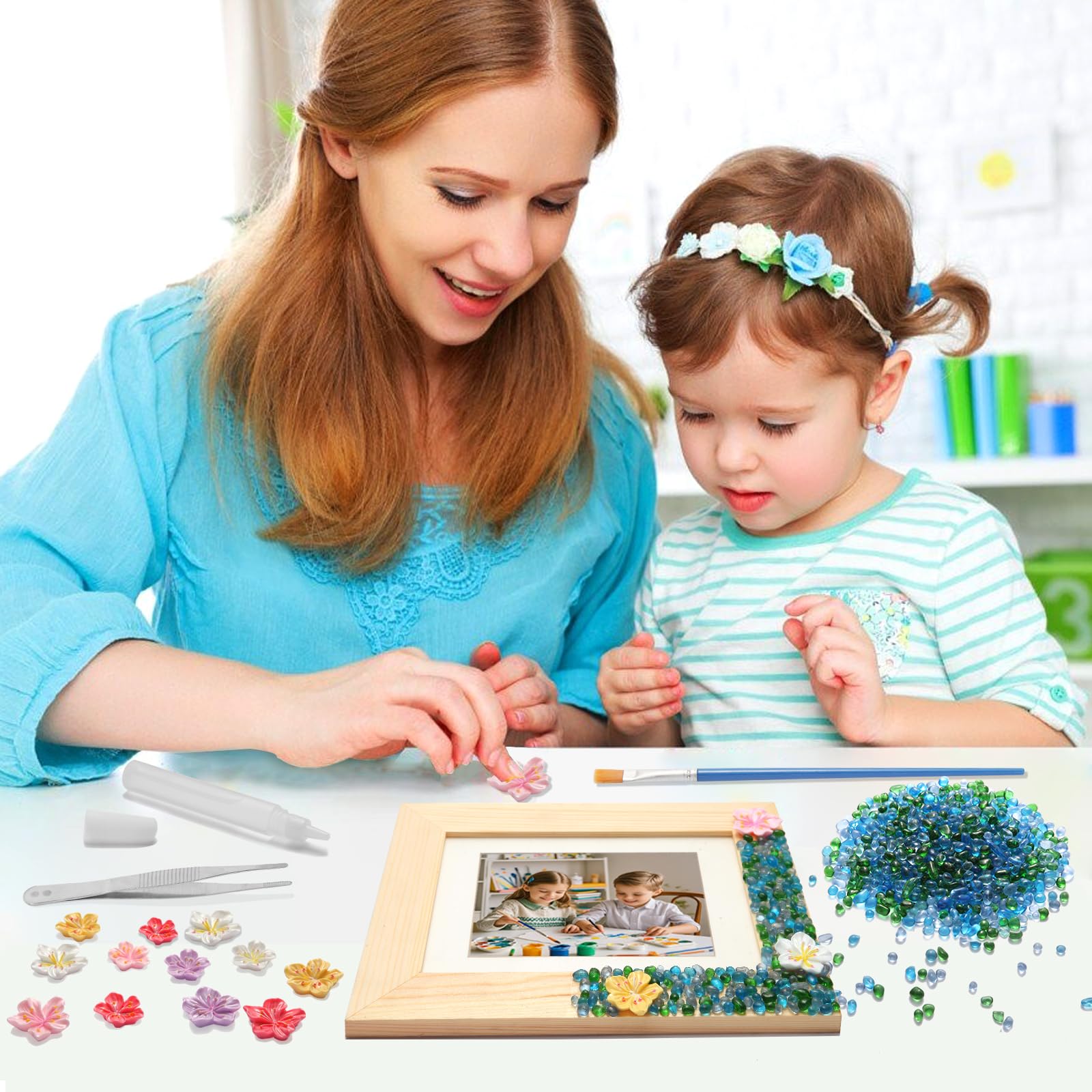 LEJITEKK mosaic frame kit with 4x6 wood frame for compact displays.