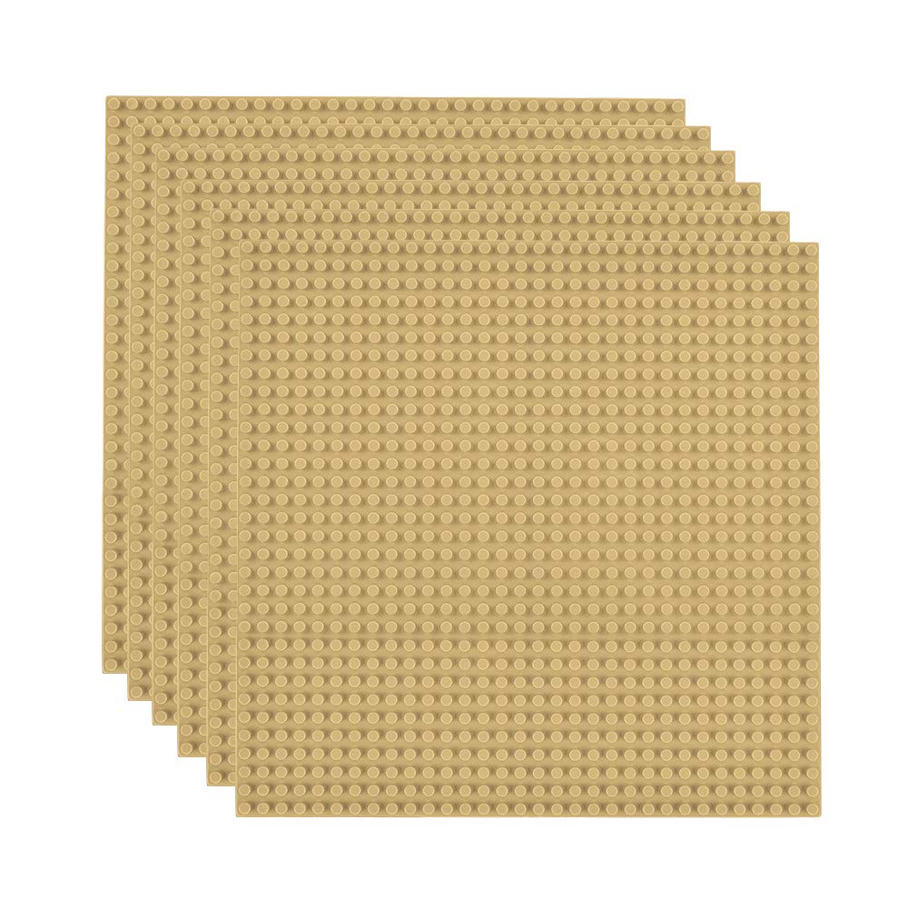 Lekebaby baseplate 10x10 sand front view, compatible with major brands for creative building.