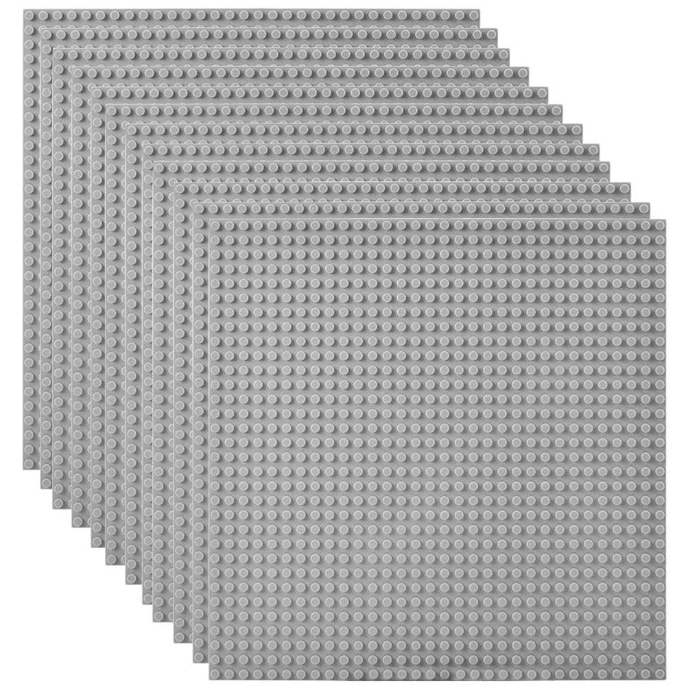 Lekebaby Classic Baseplates 10x10 grey pack provides a sturdy foundation for creative builds.