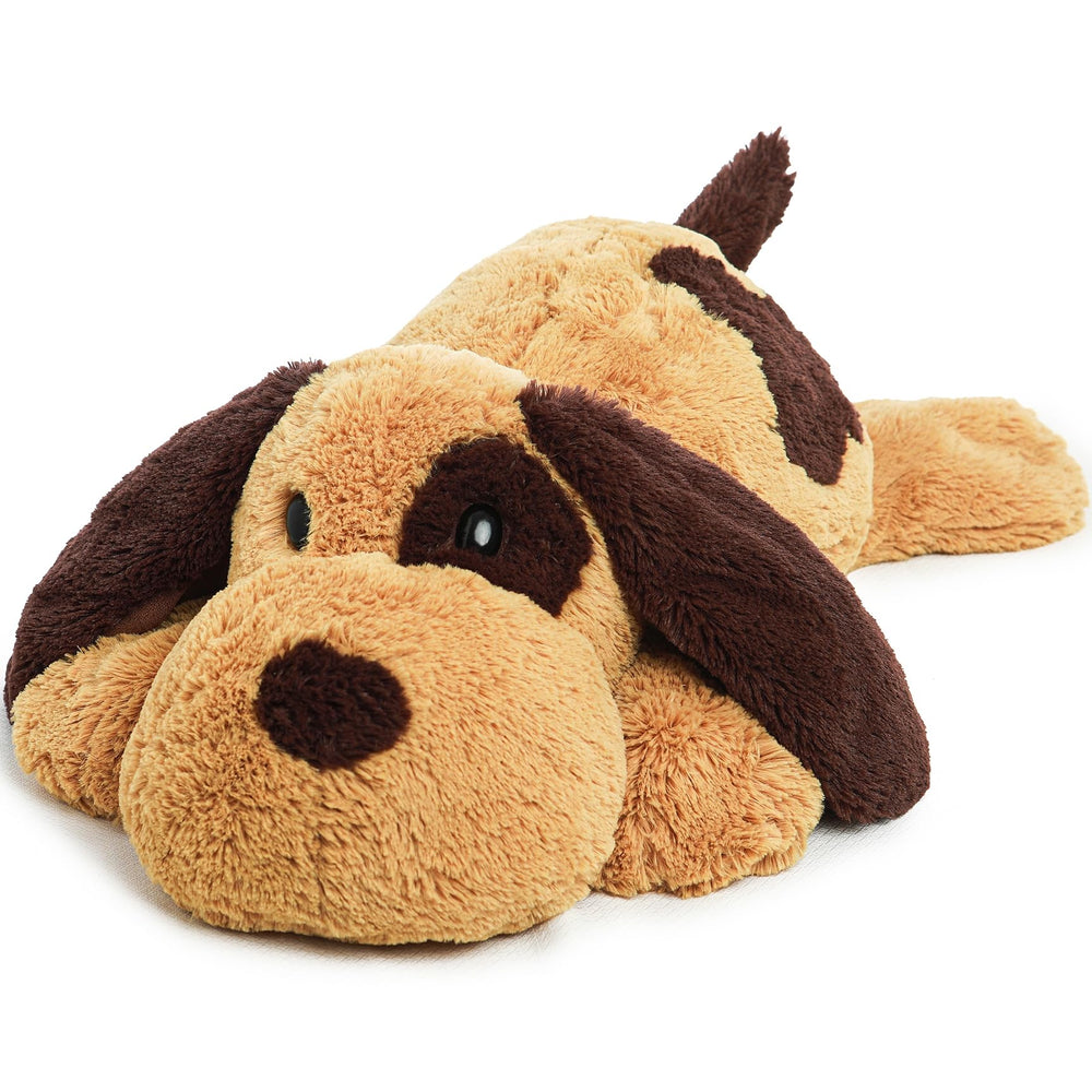 LELELONG stuffed dog 30-inch brown puppy for cozy hugging and child-friendly companionship.