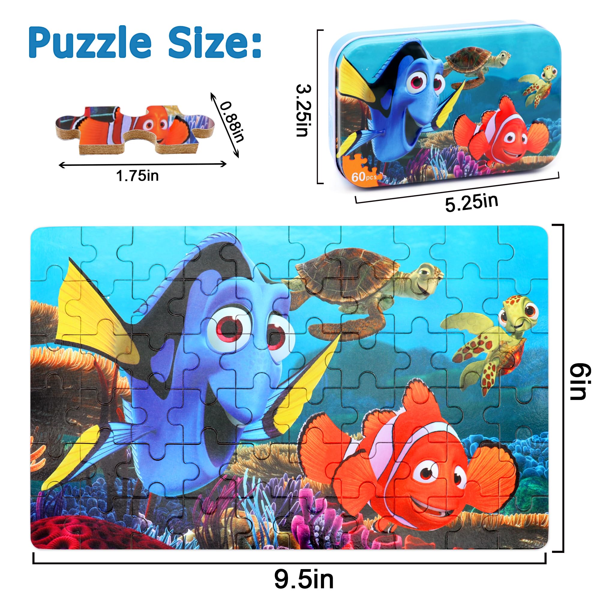 LELEMON jigsaw in metal storage box for easy organization and travel.