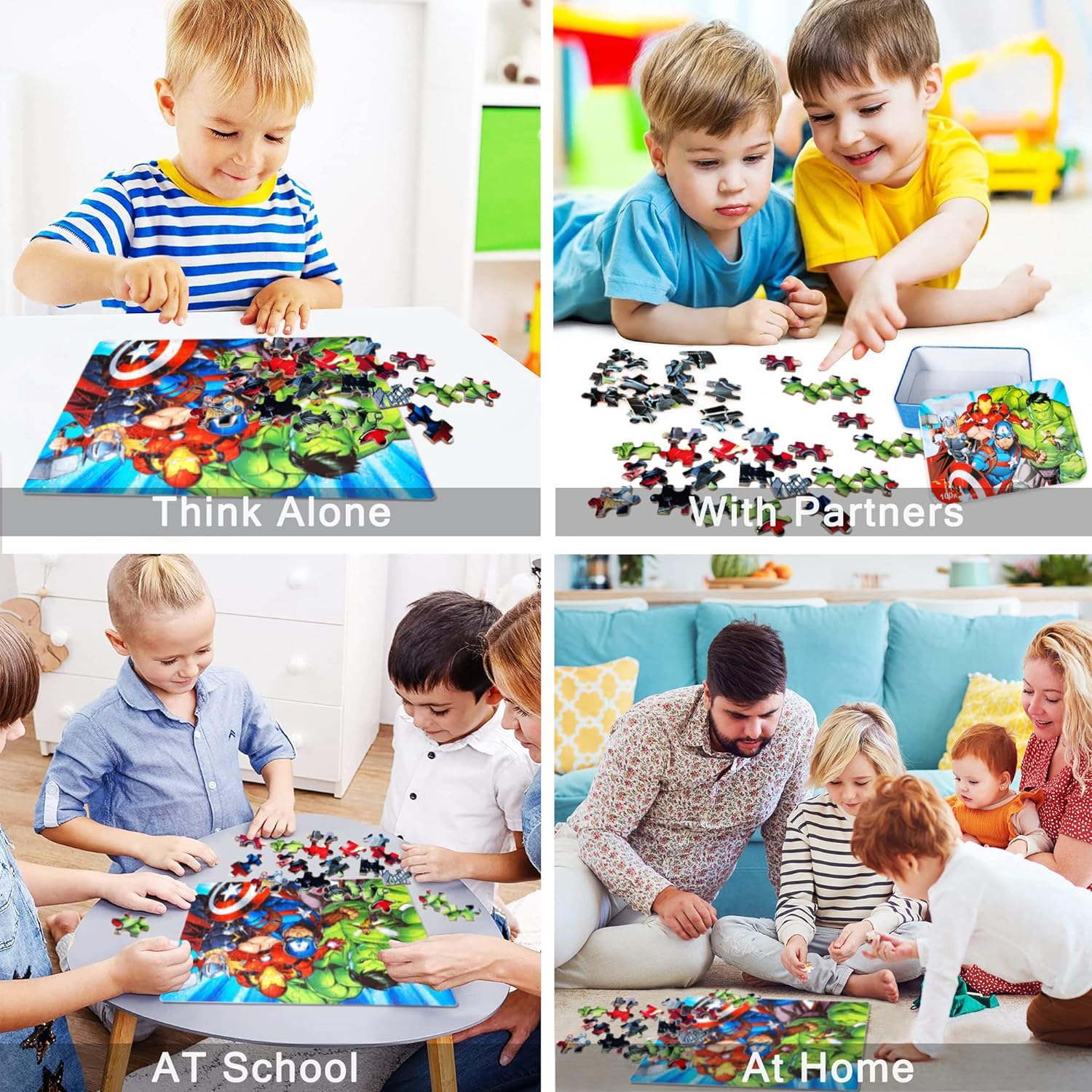 LELEMON puzzle storage tin keeps pieces organized after play
