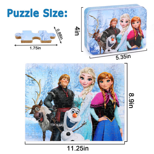 LELEMON puzzles metal box open with colorful pieces for play.