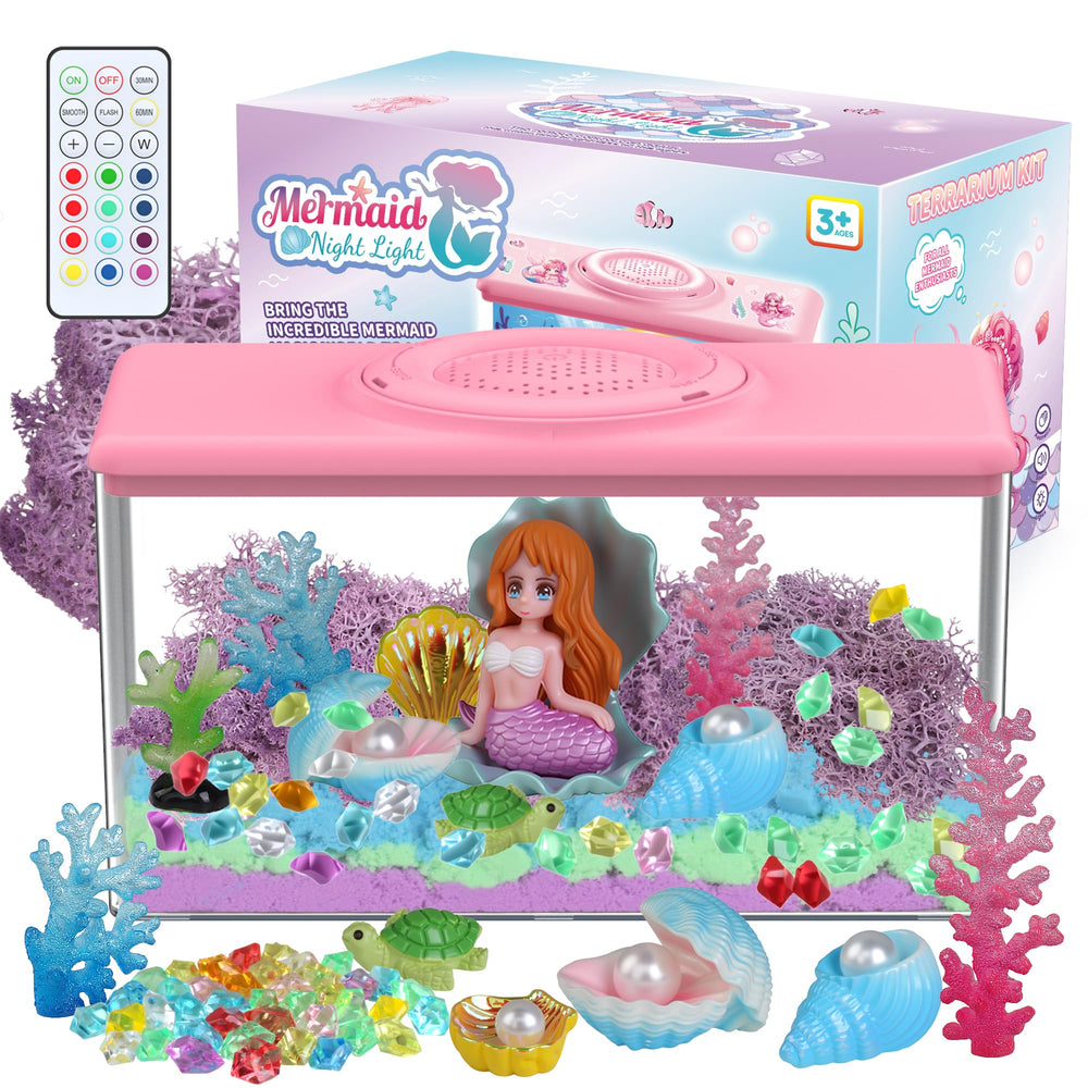 LELESUN mermaid terrarium kit display with contents for crafting