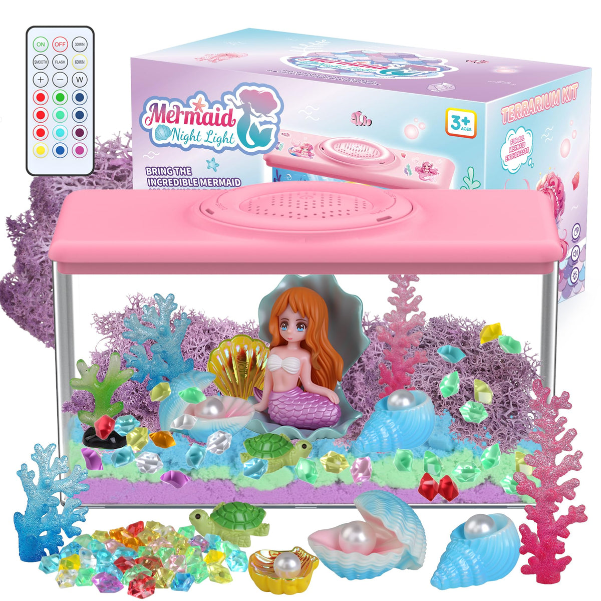 LELESUN mermaid terrarium kit display with contents for crafting