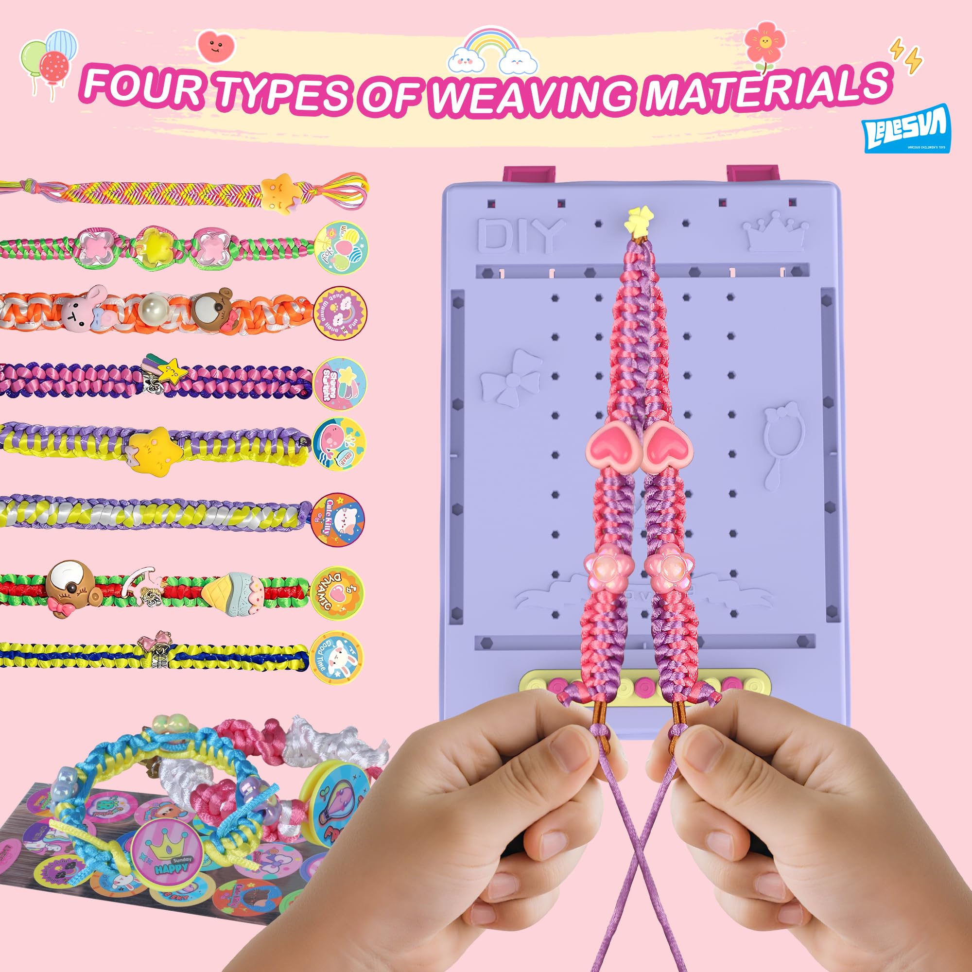 LELESUN rainbow craft loops with vibrant colors for vivid designs