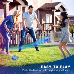 LEMATRIX Flying Orb Ball Toy blue indoors outdoors use for versatile play.