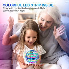LEMATRIX Flying Orb Ball Toy blue USB recharge for quick power ups.