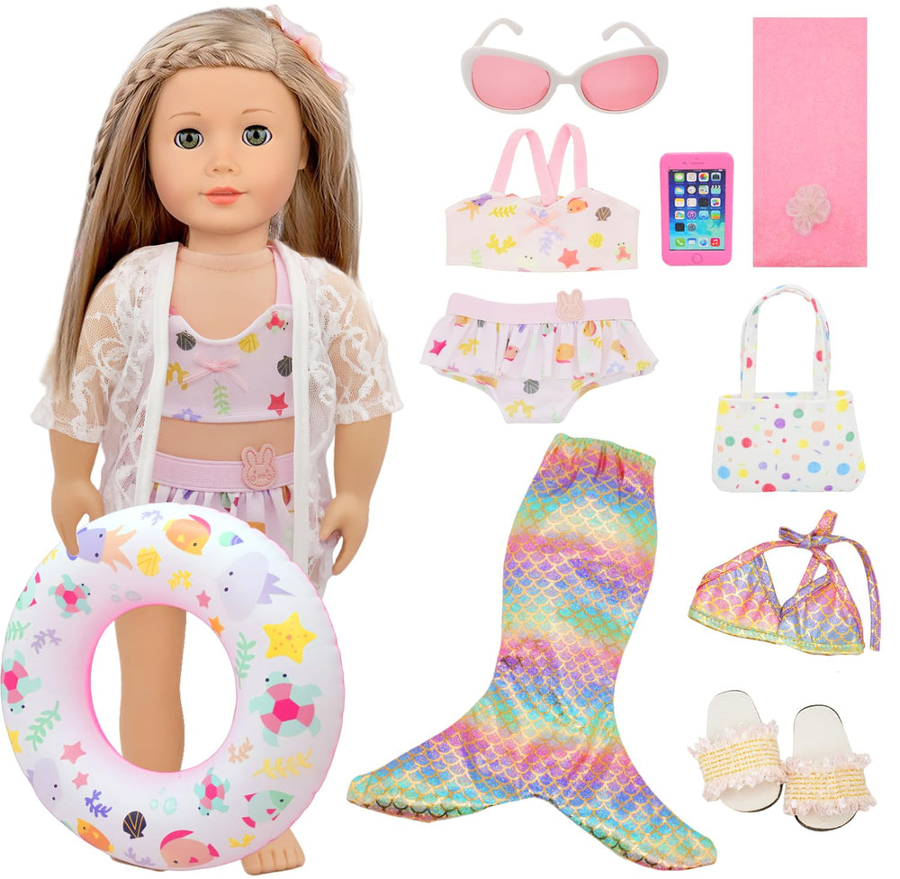 Lembani mermaid swimsuit for 18-inch dolls adds sparkle to pretend beach days