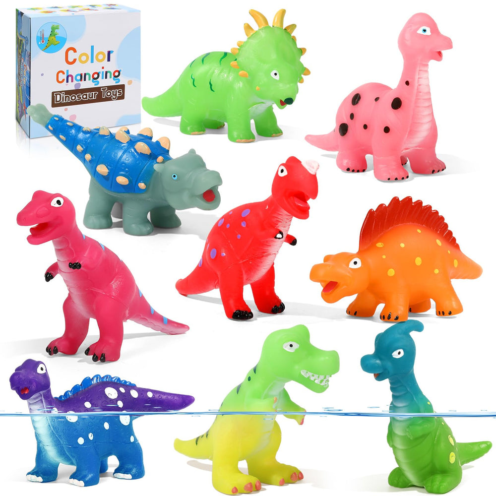 Lemofix color-changing dinosaur bath toys collection for engaging bath time fun.