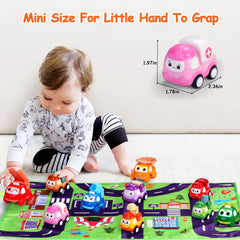Lemofix pull-back cars with bright designs boost interactive toddler play