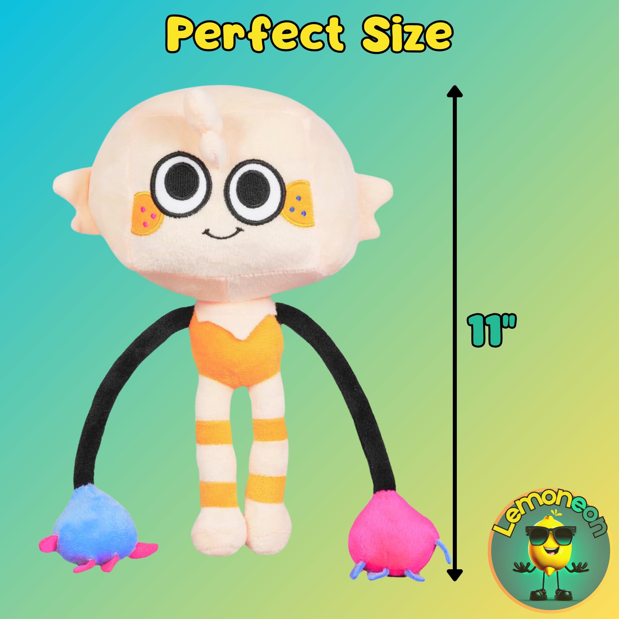 Lemoneon Goob plush side view highlights realistic features for fan display.