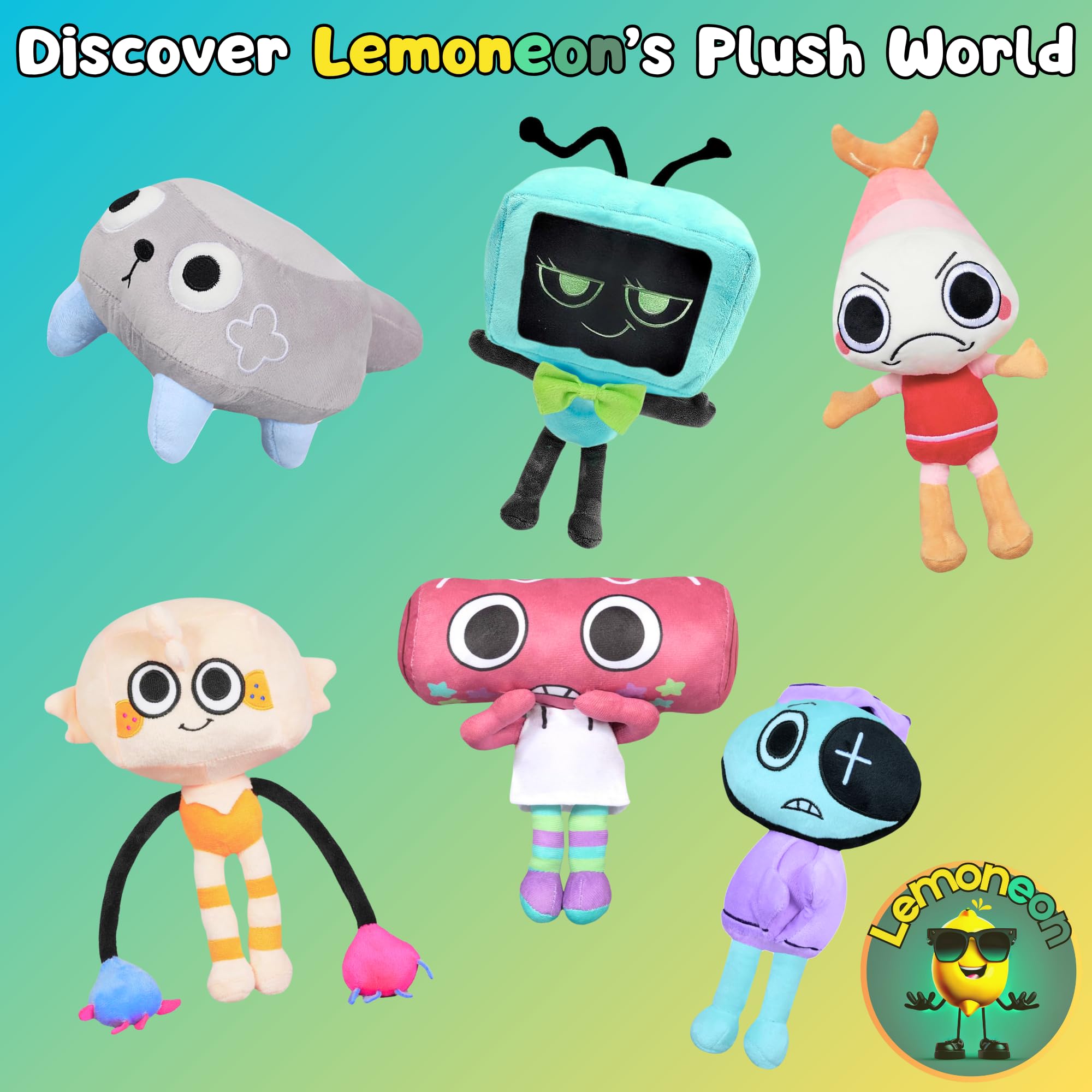 Lemoneon Goob plush on shelf adds playful decor to your space.