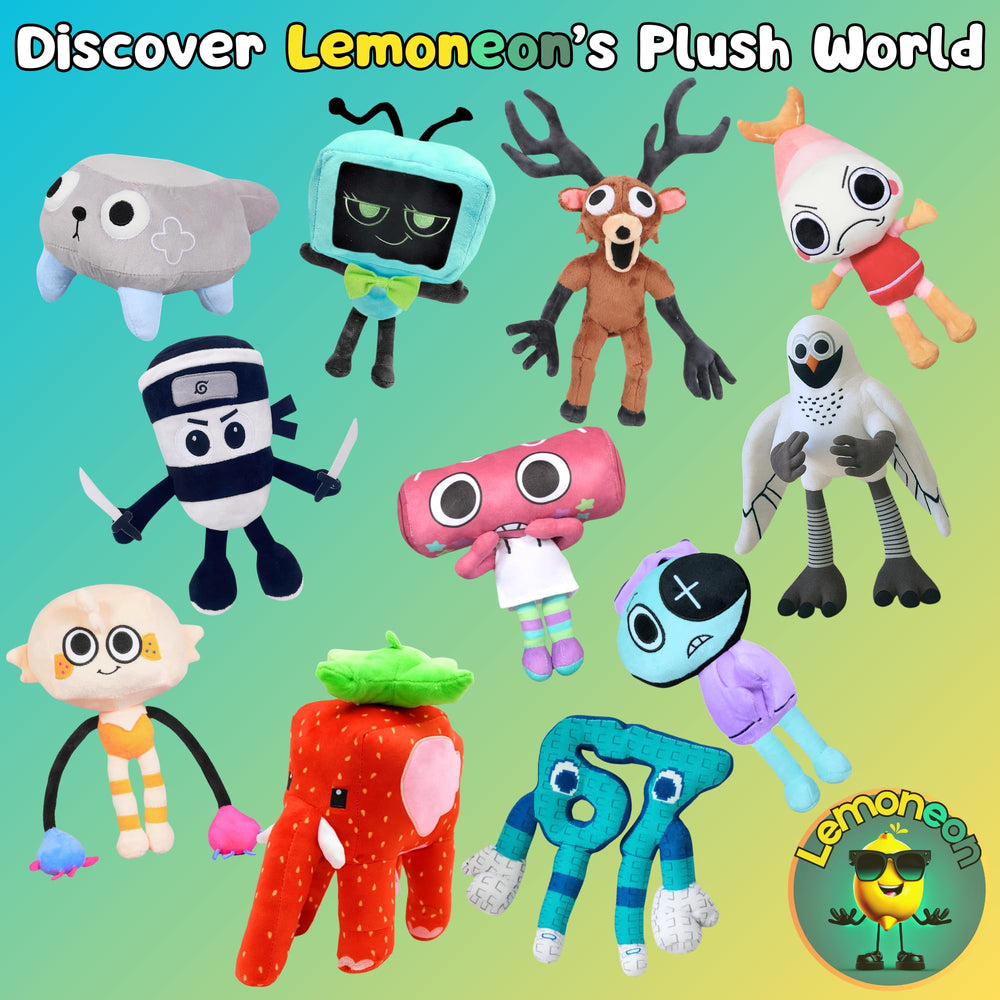 Lemoneon Strawberry Elephant plush on a shelf, enhancing gamer room decor.