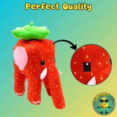 Lemoneon Strawberry Elephant plush travel-friendly, ready for on-the-go adventures.
