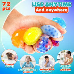 Lemostaar squishy stress balls on display demonstrate colorful variety for quick stress release.