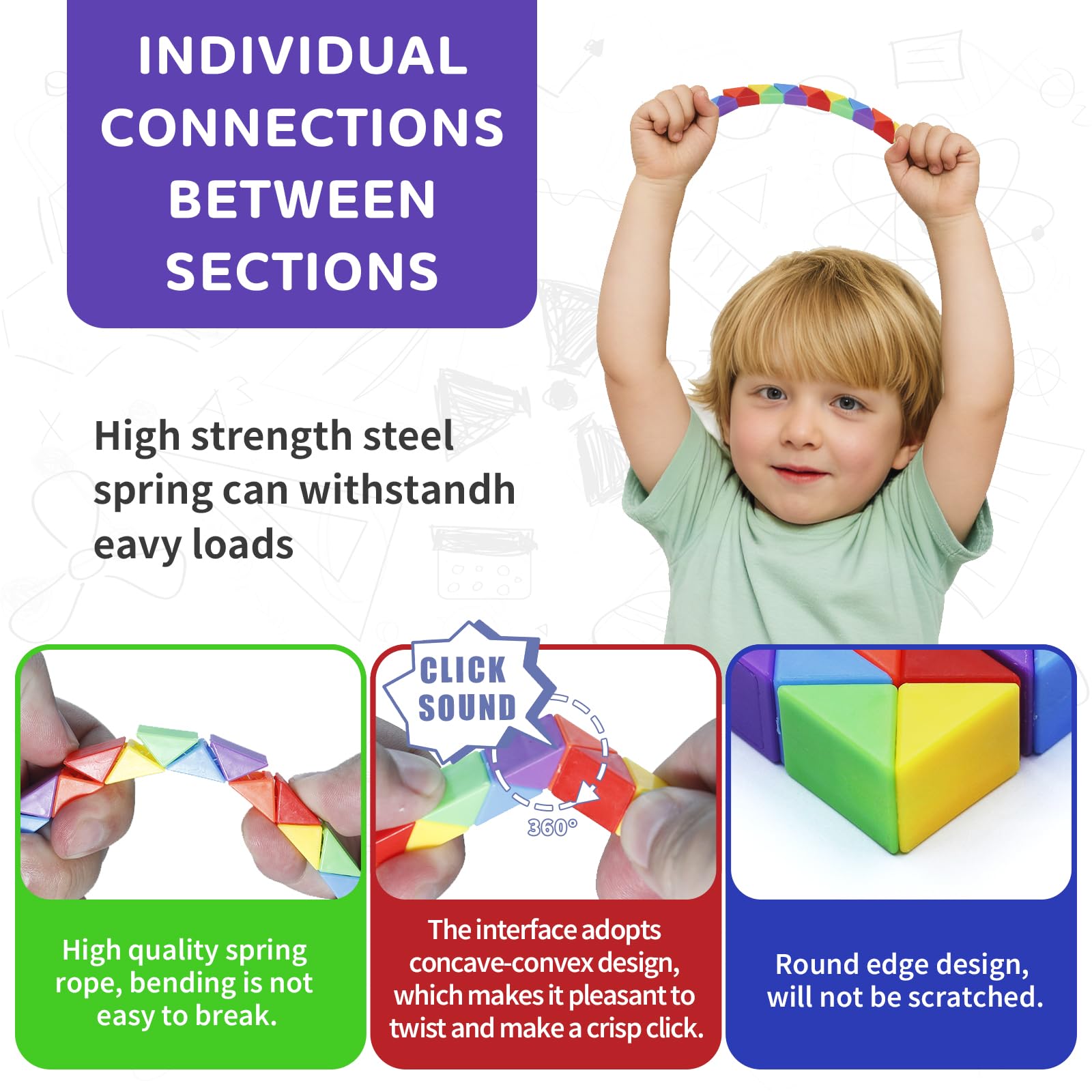 LENDOD travel-friendly snake cube puzzle keeps kids engaged on trips