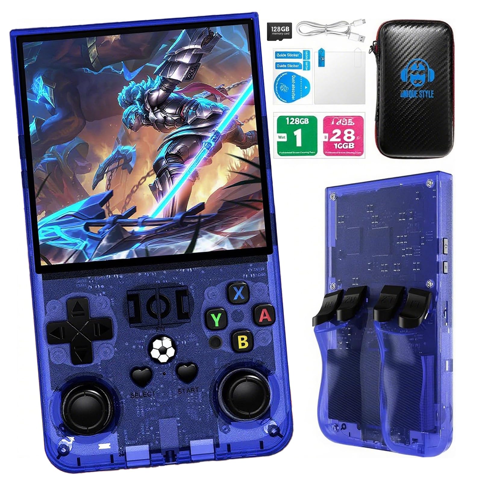 LENEFU R36MAX front view for portable retro gaming on the go.