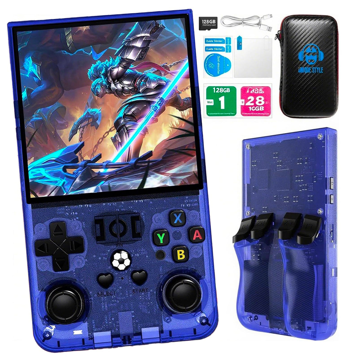 LENEFU R36MAX front view for portable retro gaming on the go.