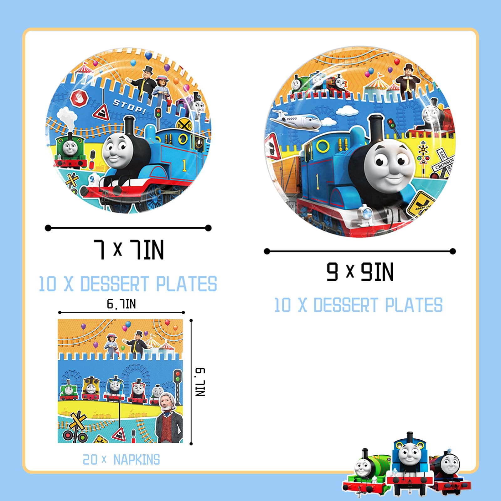 Lenglet Train Friends tablecloths create festive, spill-resistant dining at kids' train-themed parties.