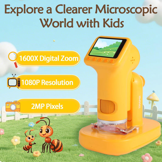 LENGTOUQ kids microscope detachable base enables portable setup anywhere.