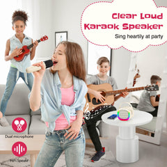 LENRUE karaoke machine LED light effects brighten kid performances
