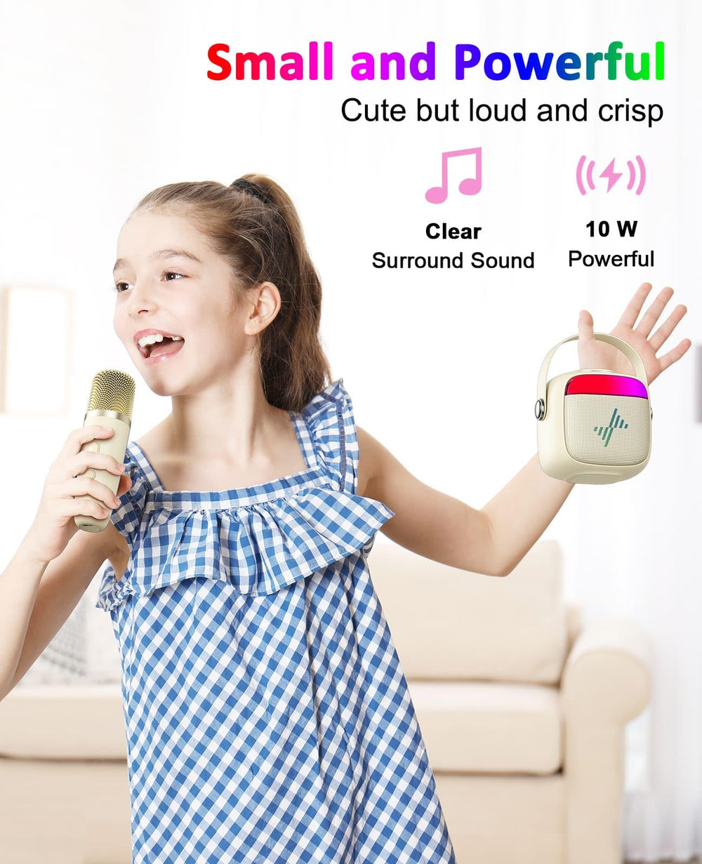 LENRUE karaoke machine with LED lights adding festive ambience to celebrations.