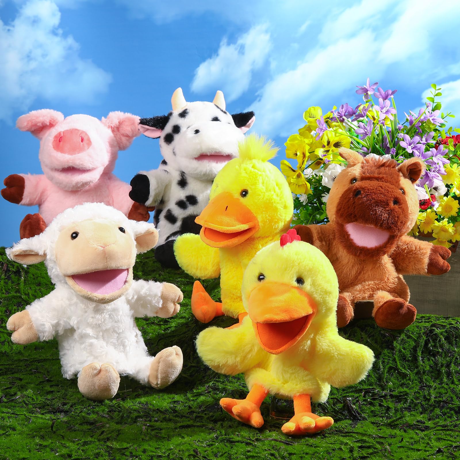 Lenwen chicken hand puppet with movable mouth enhances bedtime puppetry.