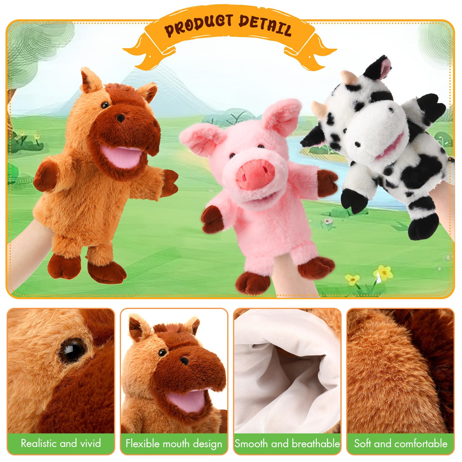 Lenwen horse hand puppet for animated equine tales and classroom storytelling.