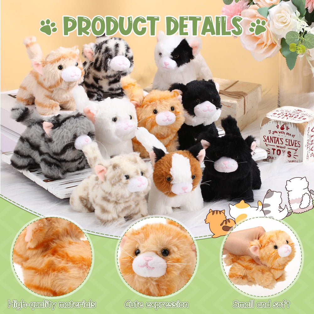 Lenwen kitten plush around 12–14 cm tall, easy to hold.