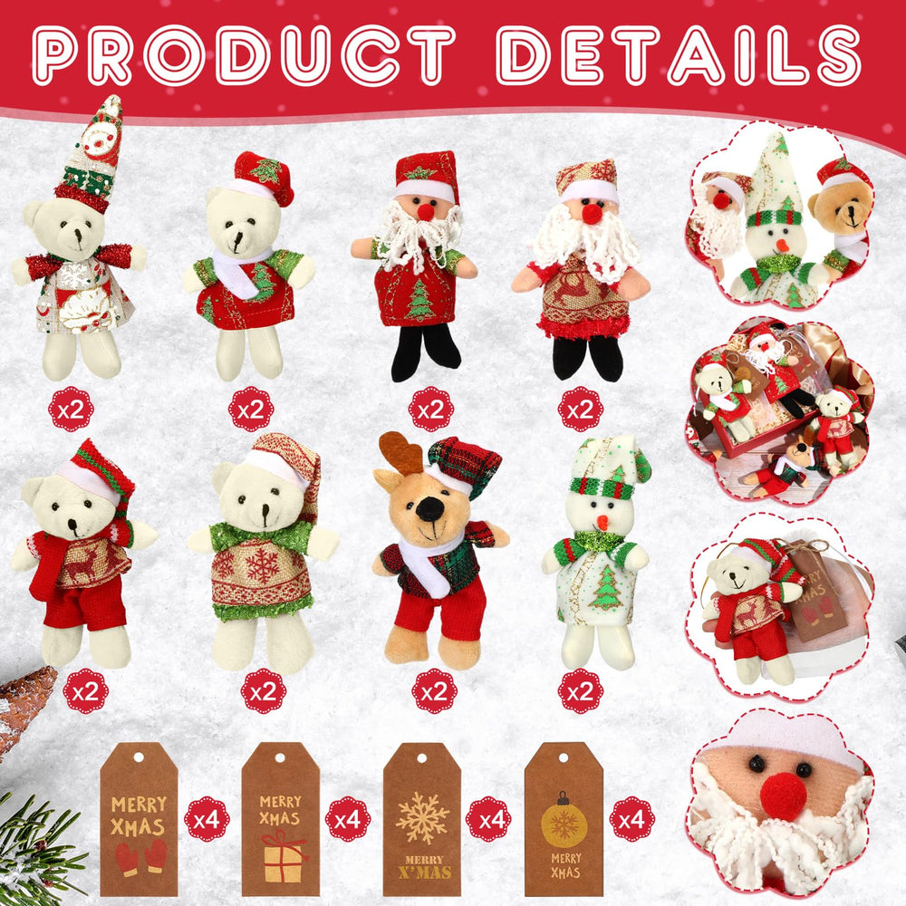Lenwen Christmas cards and bags set paired with bears for gift presentation.