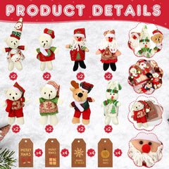 Lenwen Christmas cards and bags set paired with bears for gift presentation.
