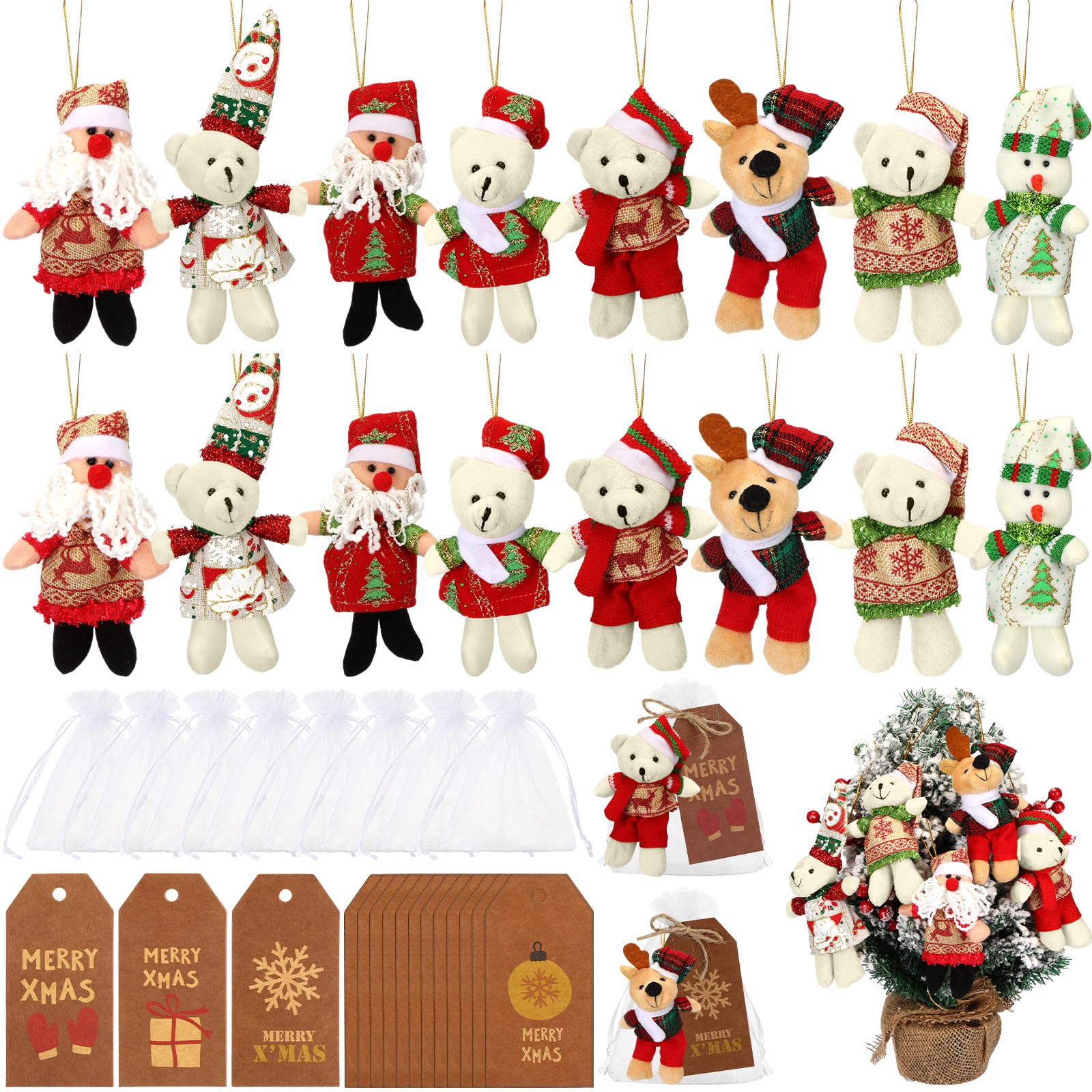 Lenwen Christmas plush bears collection ready for festive home decoration.