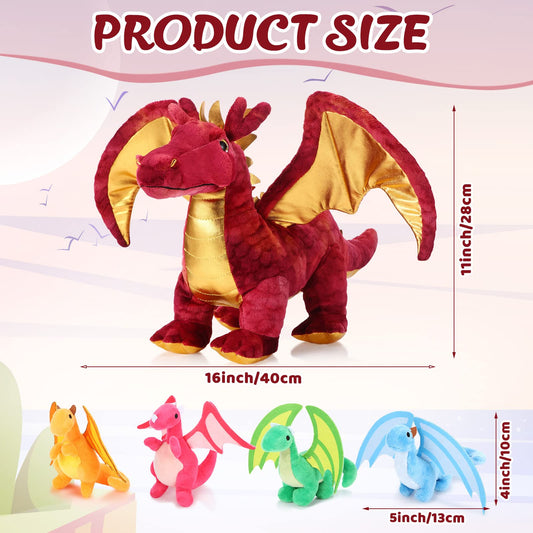 Lenwen dragon plush belly zipper hatchlings for interactive hatch-and-play.