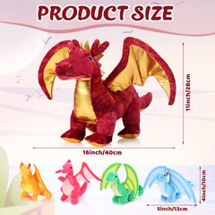 Lenwen dragon plush belly zipper hatchlings for interactive hatch-and-play.