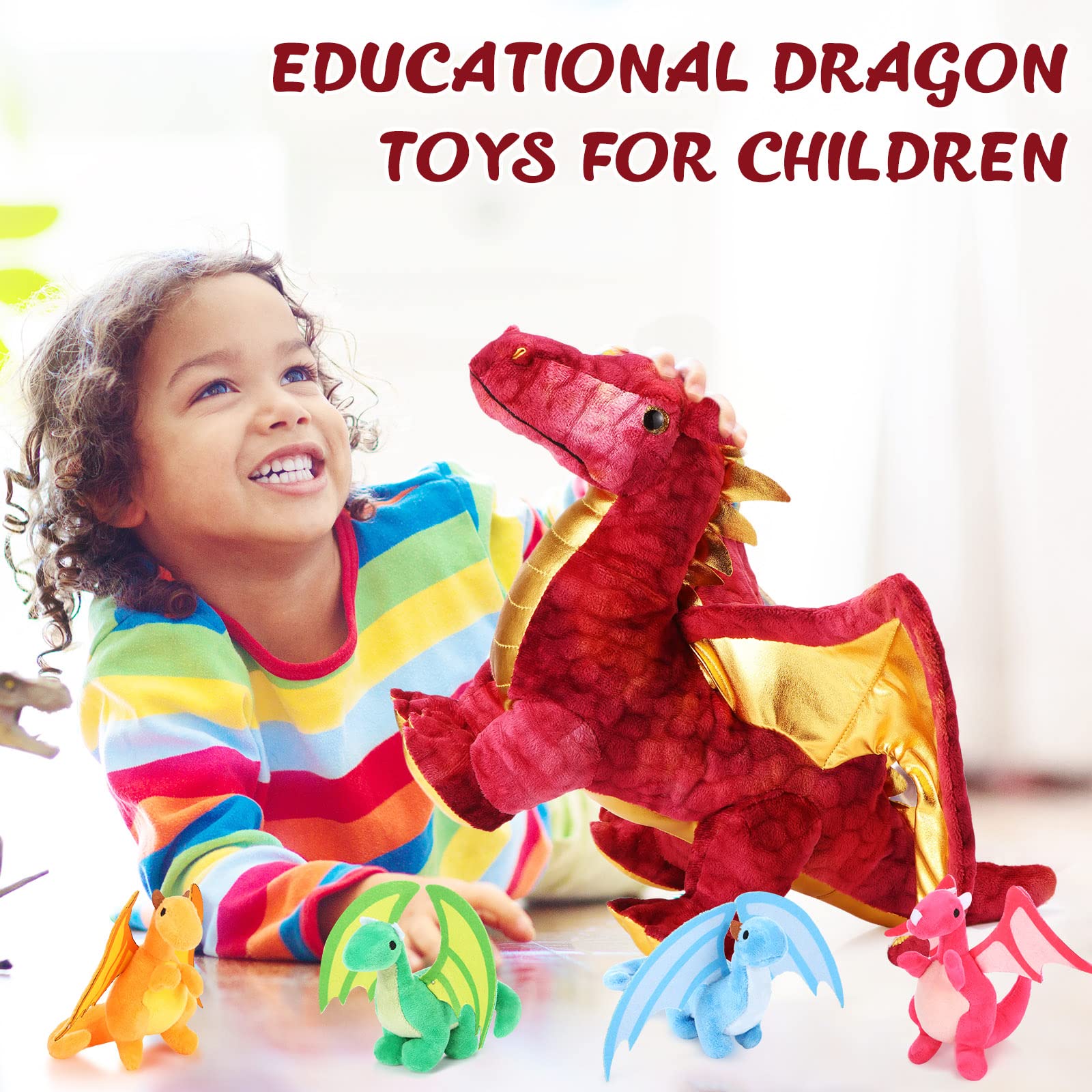 Lenwen dragon plush family set supports cozy group play.