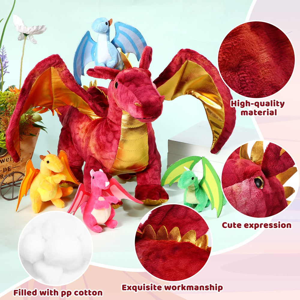 Lenwen dragon plush soft fabric close-up invites hugging and comfort.