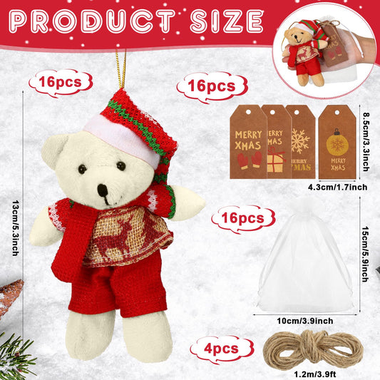 Lenwen eight-style mini bears variety showcased as playful ornament ideas.