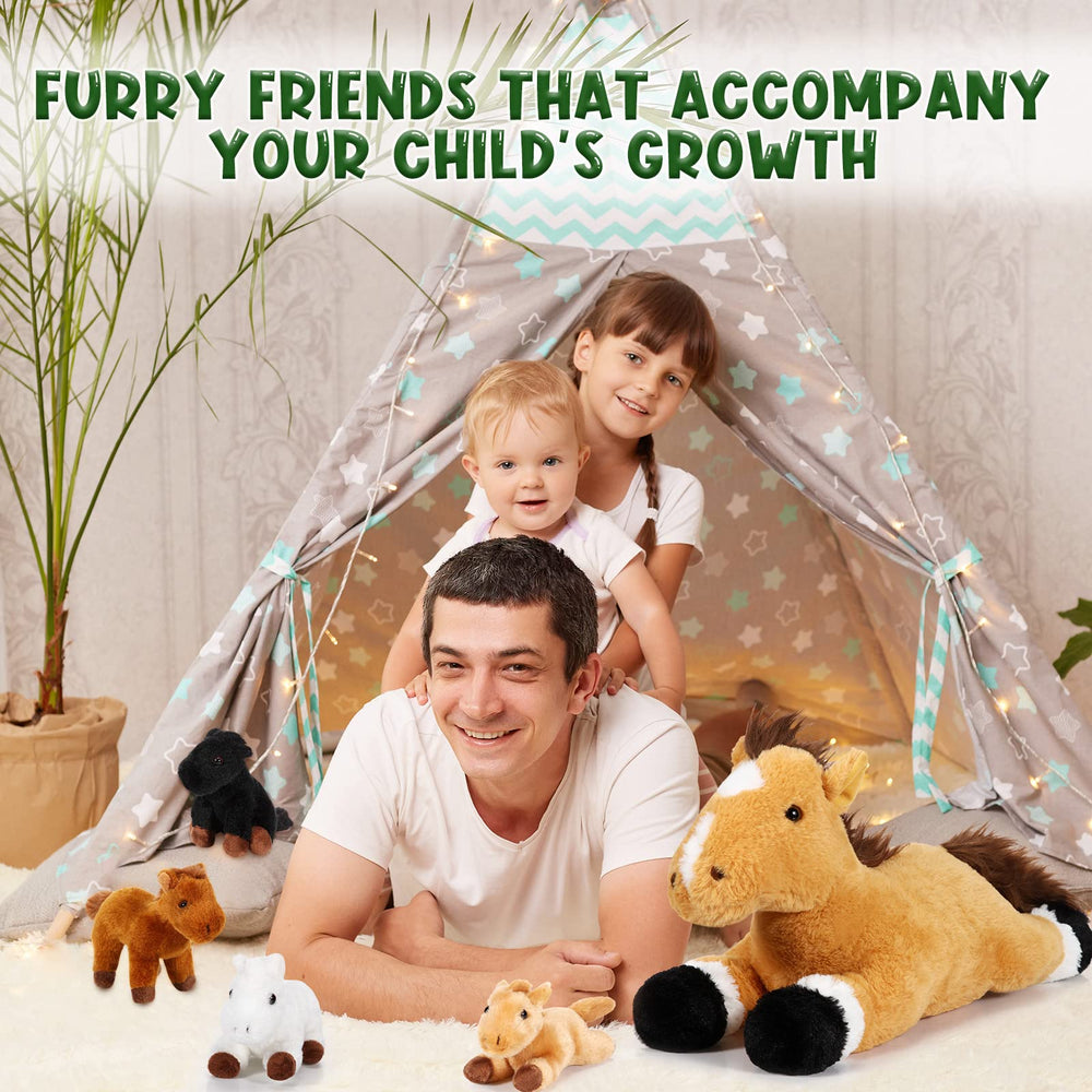 Lenwen horse plush care-friendly set, vacuum-packed to restore fluff after unpacking