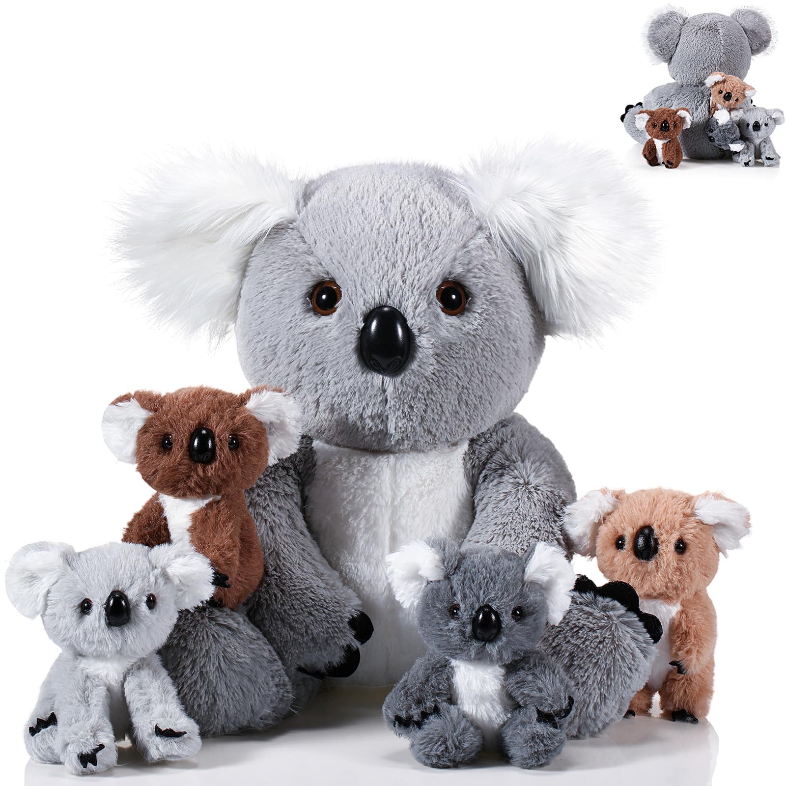 Lenwen mommy koala plush, 12.6 inches, perfect for bedtime cuddles.