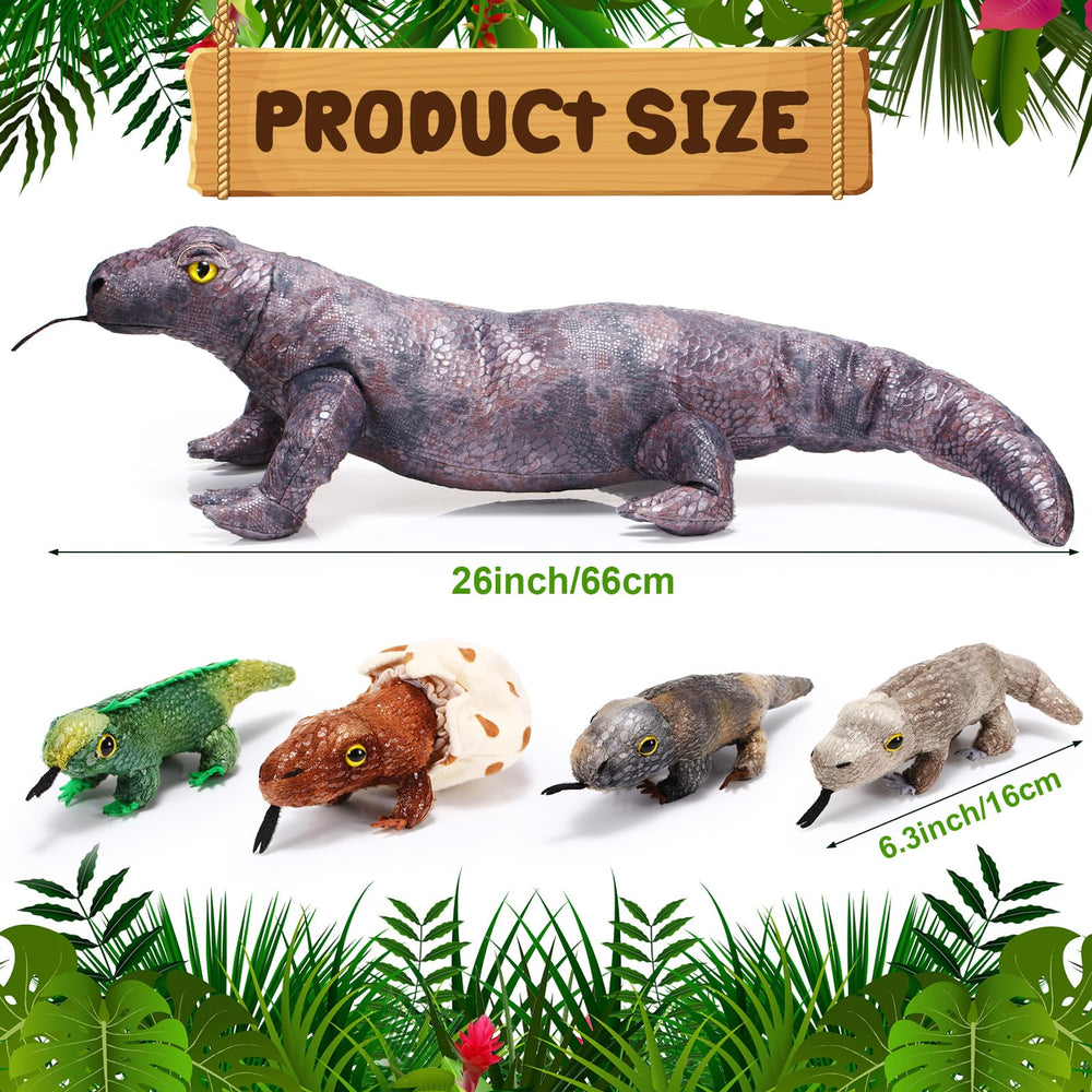 Lenwen Komodo Dragon baby lizard plush yellow, soft fabric for cuddles and imaginative play.